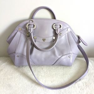 MCM Lilac Leather Bag with Silver Hardware